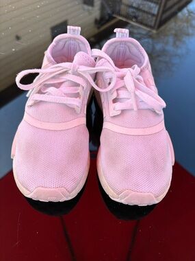 White Adidas Knit Lace-Up Sneakers